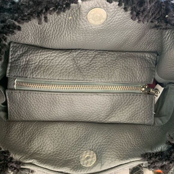 IBBAN handmade boho Wool leather crossbody bag gray black - Picture 6 of 9